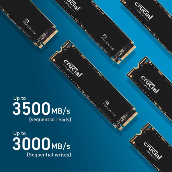 Crucial P3 1TB M.2 PCIe Gen3 NVMe Internal SSD - Up to 3500MB/s Sequential Read & 3000 MB/s Sequential Write - CT1000P3SSD8