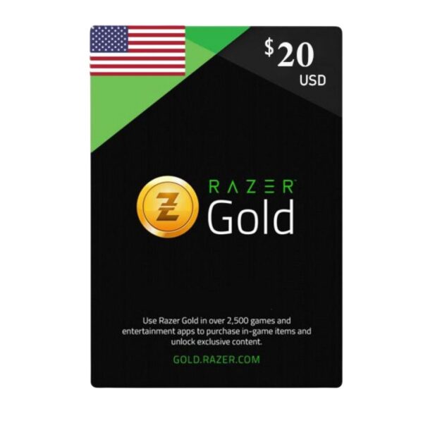 Razer Gold Gift Card 20 USD - Best Price in Egypt | EOGStore