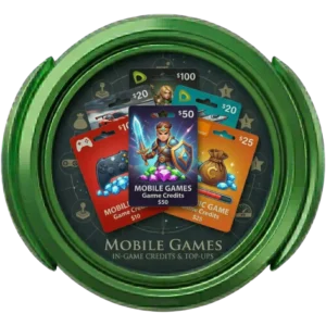 Mobile games top-up category featuring PUBG, Free Fire, and Mobile Legends