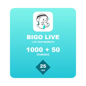 Bigo Live 1050 Diamonds gift card - 25 USD global top-up code