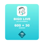 Bigo Live 630 Diamonds gift card - 15 USD global top-up code