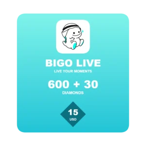 Bigo Live 630 Diamonds gift card - 15 USD global top-up code