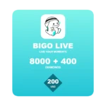 Bigo Live 8400 Diamonds gift card - 200 USD global top-up code