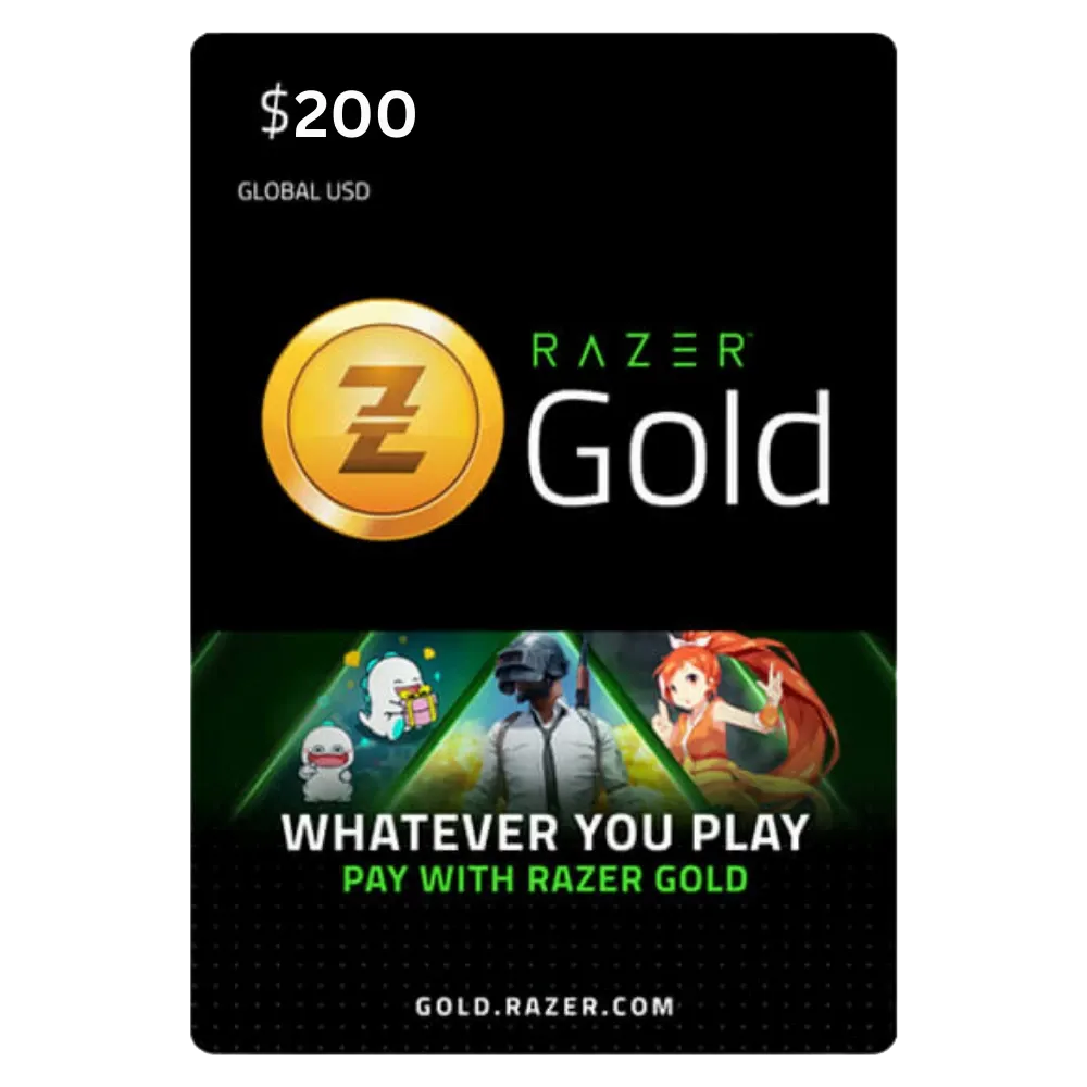 razergold200.webp Razer Gold 200 USD Global – EogStore