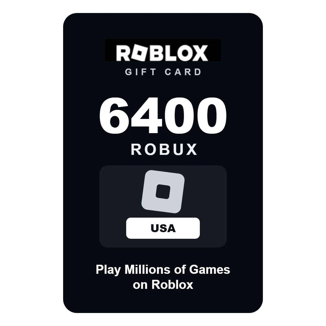 roblox-6400-robux-usa Roblox 6400 Robux gift card - USA
