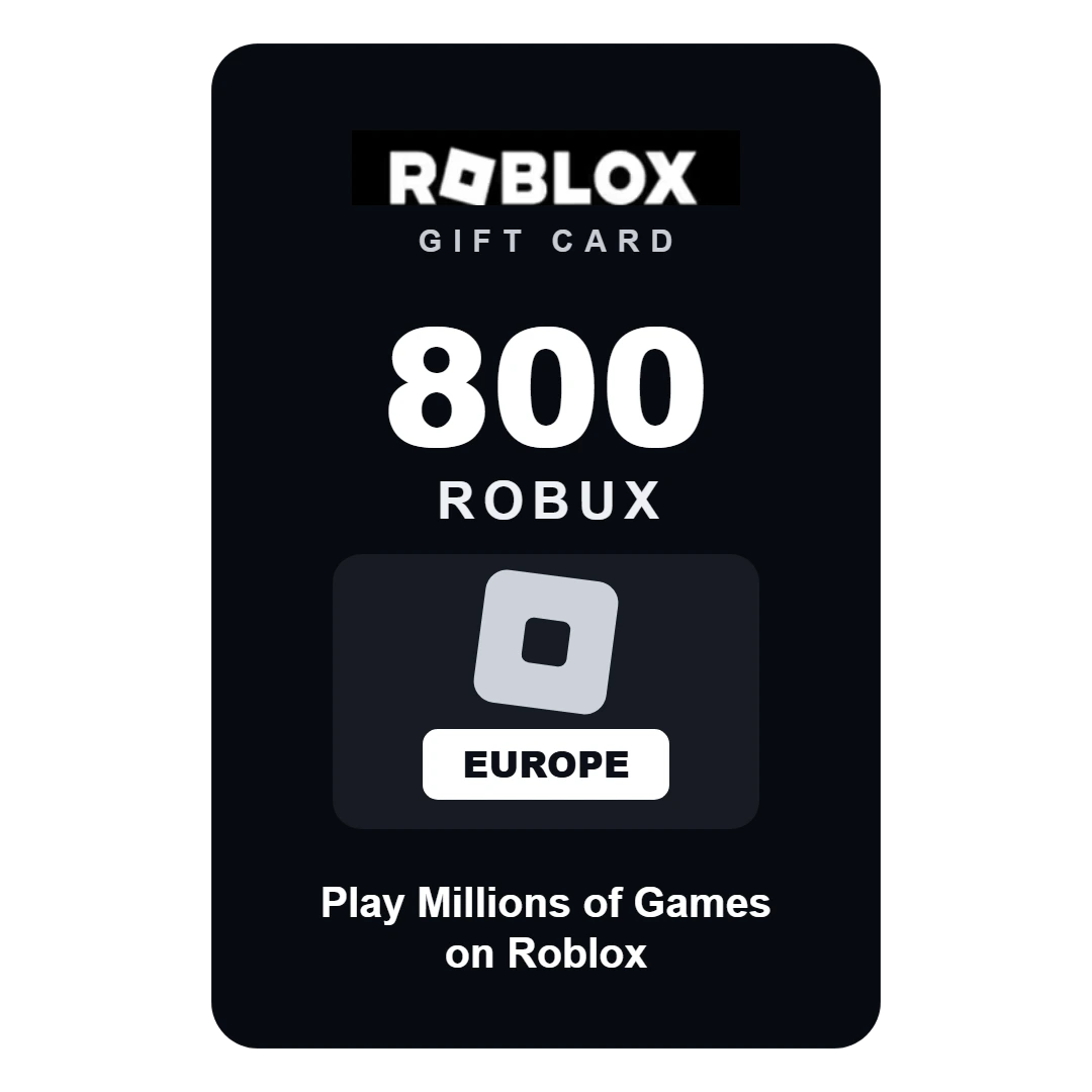 roblox-800-robux-europe Roblox 800 Robux gift card - Europe